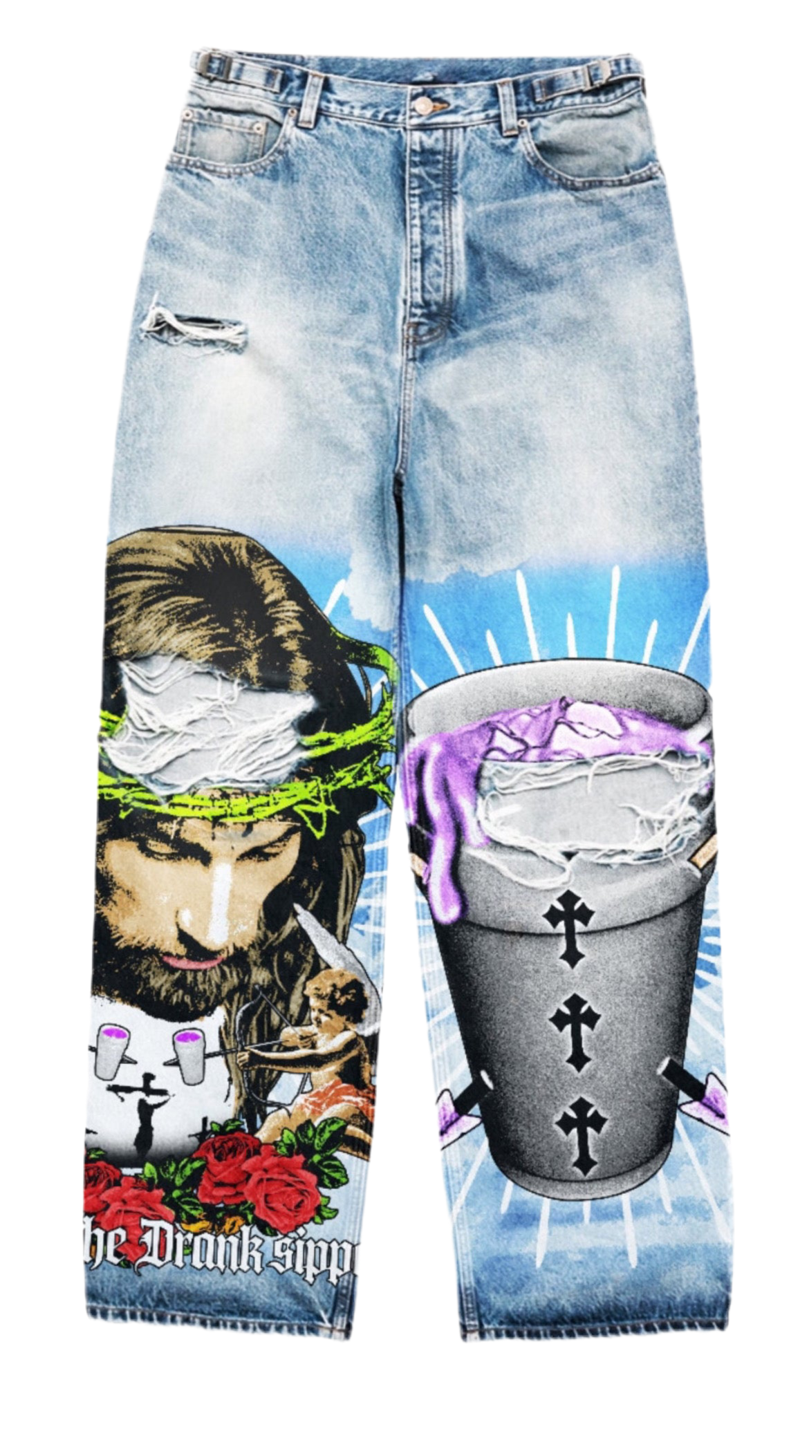 Bless The Sippers Denim (Comes Free Pair of Socks