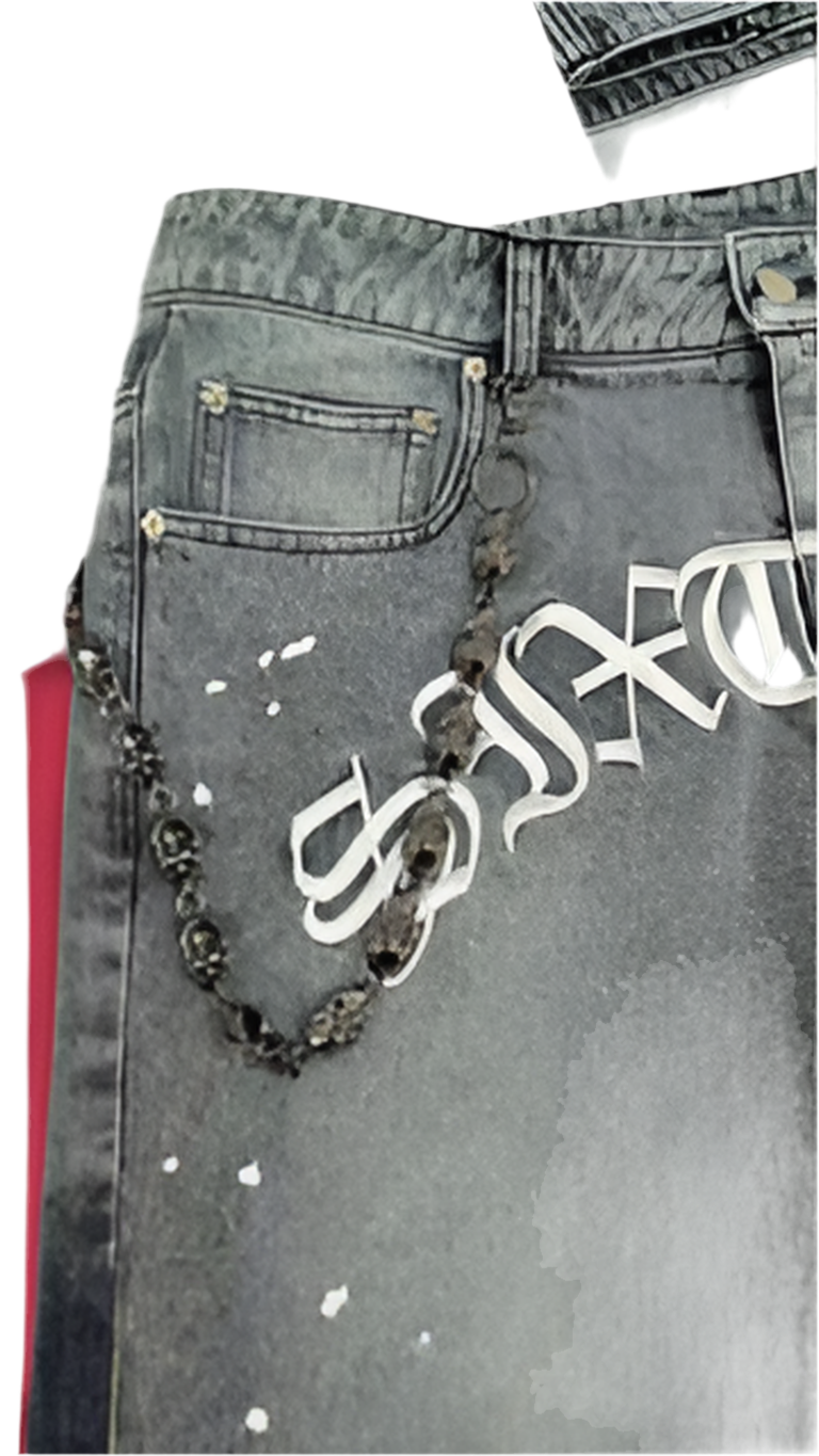 Styrofoam Denim ‘Comes with Skull Wallet Chain
