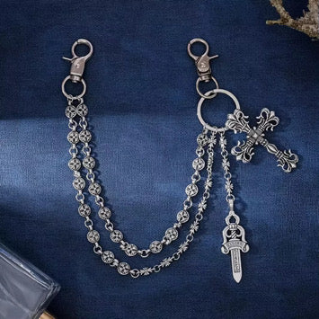 GoD Bless The Sippers Jorts’ Comes with Cross Wallet Chain & Socks.