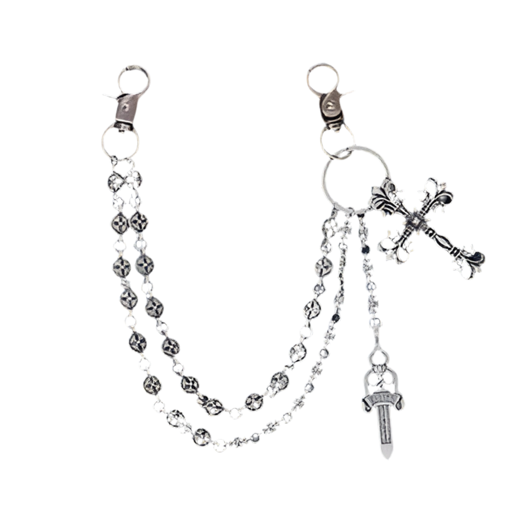 GoD Bless The Sippers Jorts’ Comes with Cross Wallet Chain & Socks.
